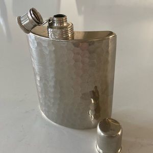 Vintage hammered tin lined flask 8 oz made in West Germany